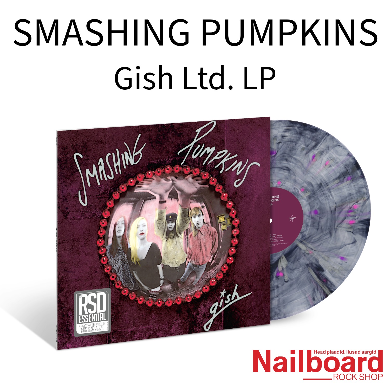 Smashing Pumpkins, The "Gish" LP GRAY with PINK & PURPLE