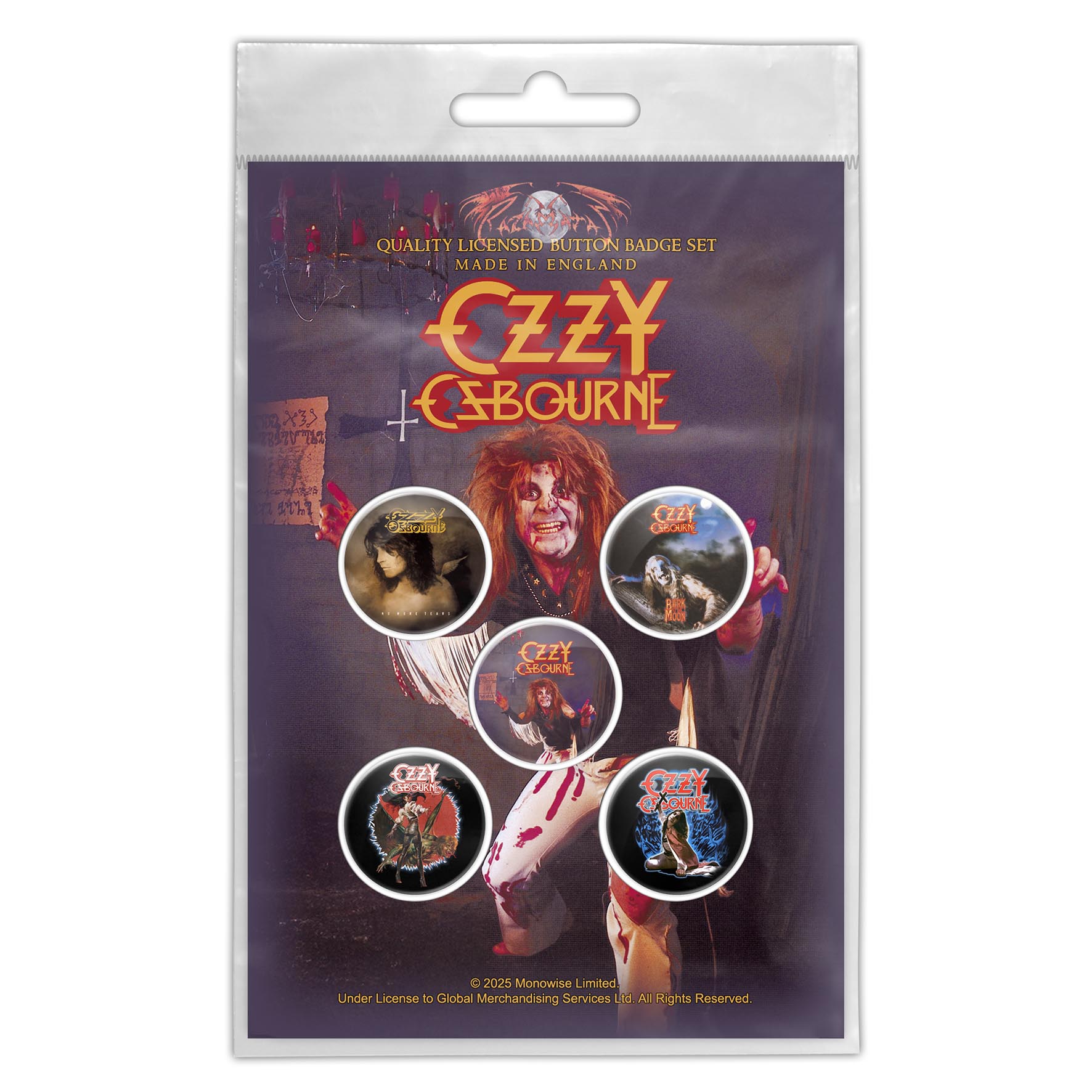 Ozzy Osbourne "Diary Of A Madman" Märgikomplekt / Badge set